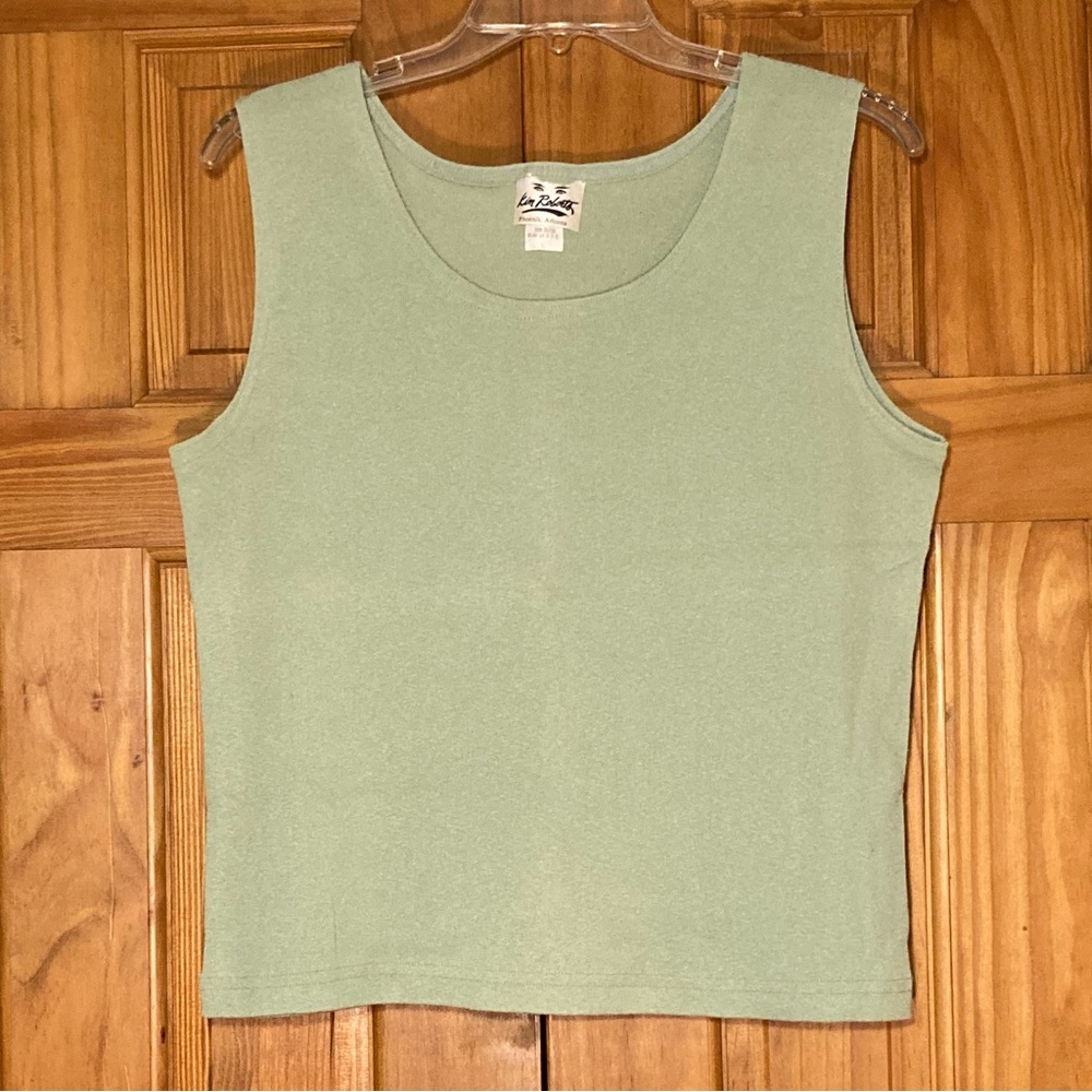 NWOT Kim Roberts Vintage 90s Top Sleeveless Blouse Green Size L Large